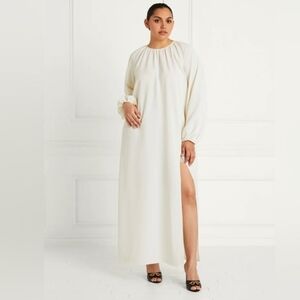 Hill House The Simone Dress Open Back Coconut Milk Crepe Size Large